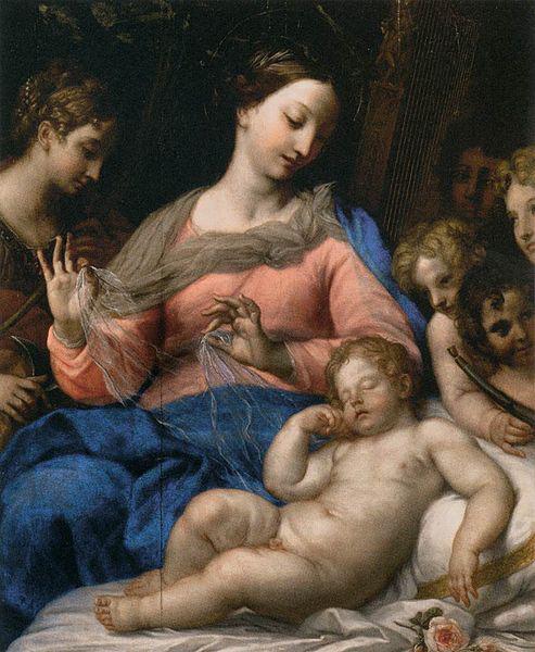 Carlo Maratta The Sleep of the Infant Jesus, with Musician Angels oil painting image
